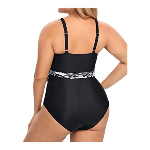 Daci Women’s Crossover High Waisted Cutout Open Back One Piece Swimwear Size 14W - Picture 3 of 15